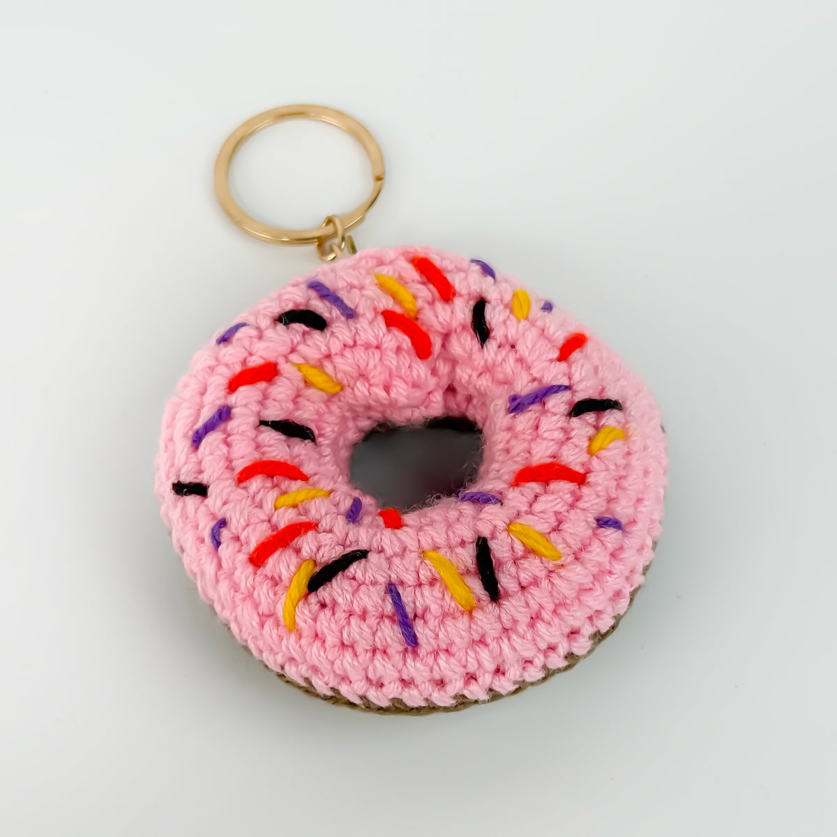 Donut Crochet Keychain