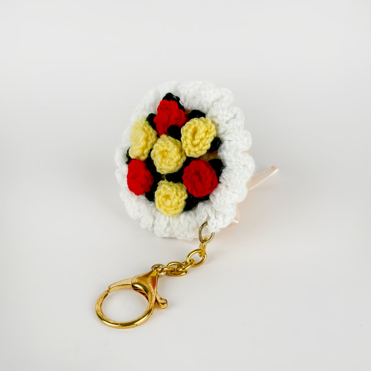 Rose Bouquet Crochet Keychain